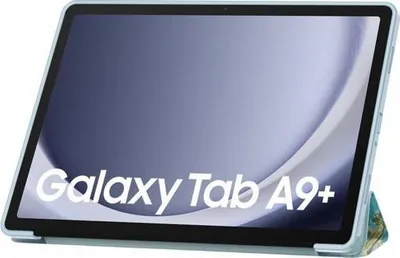Mbrojtëse tablet Tech-Protect Smartcase Sakura për Galaxy Tab A9+ 11", me qëndrim, me zgjim automatik, blu me lule - 5