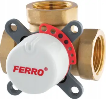 Valvul përzierëse 3 drejtimesh Ferro ZMV32, 1", set 2 copë, bronz