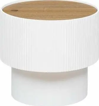 Tavolinë kafeje Atmosphera Enola, 38.5cm, ash veneer, e bardhë