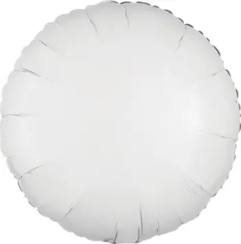 Balonë folje dekorative Metallic White Round, 43cm, e bardhë metalike