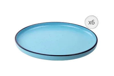 Set pjata ëmbëlsire Heinner Electra, 6 copë, 20 cm, qeramike, blu - 1