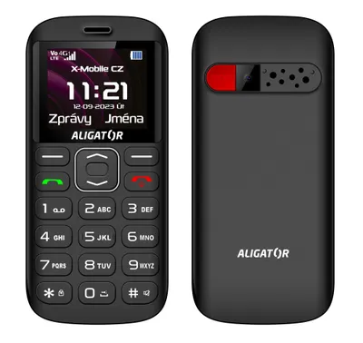 Telefoni Aligator A720, 4G, me bazë karikimi, i zi - 1