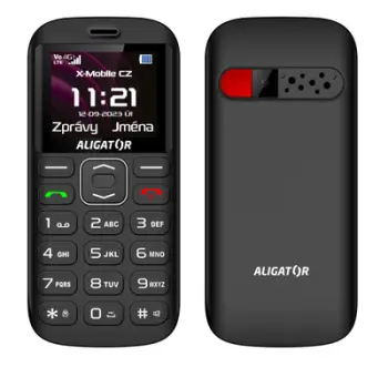 Telefoni Aligator A720, 4G, me bazë karikimi, i zi