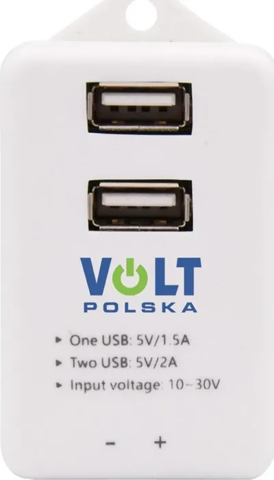 Modul USB Volt Polska, 2 porta, 5V 2A, i bardhë - 1