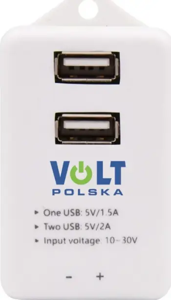 Modul USB Volt Polska, 2 porta, 5V 2A, i bardhë