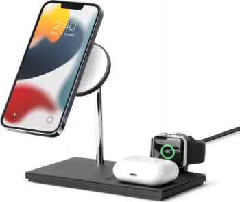 Karikues 3 në 1 wireless Native Union Snap, magnetik, për iPhone AirPods Apple Watch, i zi