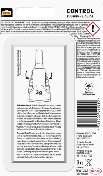 Ngjitës super Pattex Classic Matic PST2C, 3g, transparent
