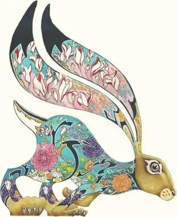 Kartolinë me zarf Turquoise Hare B6, pa tekst, ngjyrë turkeze