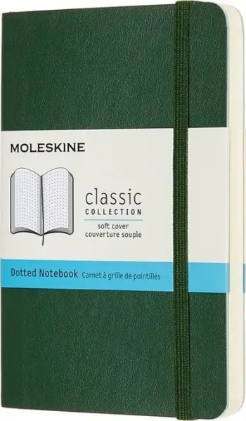 Bllok shënimesh Moleskine Large, me vija, kapak i butë, jeshile