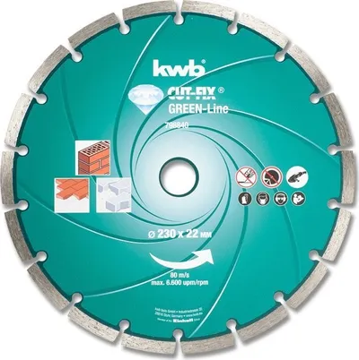 Disk prerës diamant KWB 798840, 230mm, 22mm, i gjelbër - 1