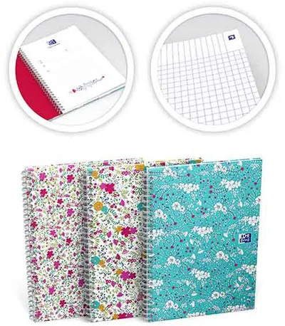 Fletore me spirale Oxford NOTES Floral, A6, me vija, shumëngjyrëshe - 1