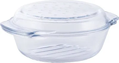 Enë qelqi rezistente ndaj nxehtësisë Woł, 1.7L, rrumbullake, transparente - 1