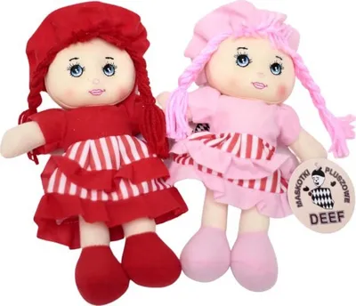 Kukull pelushi Deef Soft Doll, fund me vija, 25 cm, rozë - 2