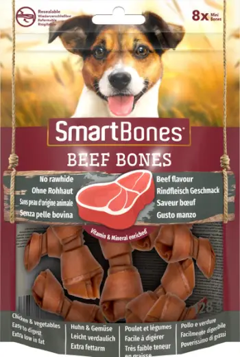 Shpërblim për qen SmartBones Dog Reward Bone, viç, 8 copë, 128g