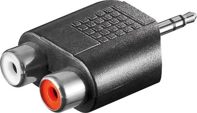 Adapter audio Goobay, 3.5mm mashkull në 2x RCA femër, i zi - 1