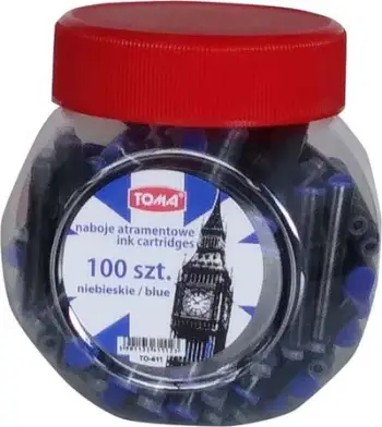 Fishek për stilolaps Toma TOMA INK CARTRIDGES BLUE, 100 copë, të kaltër