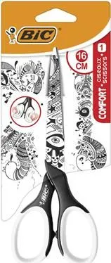 Gërshërë BIC Decor, 16cm, dorezë me gomë, shumëngjyrëshe - 1