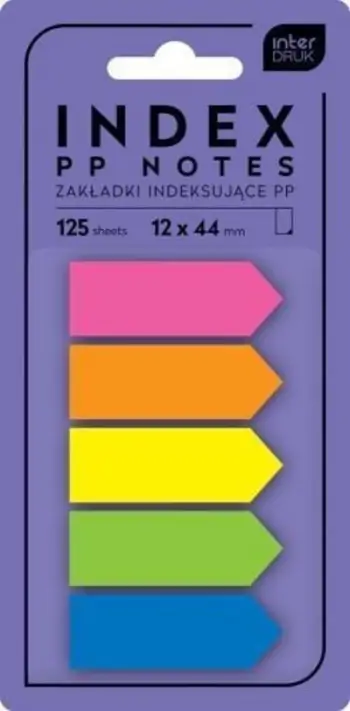 Shënjuese ngjitëse Interdruk Arrows, 125 copë, 5 ngjyra neon