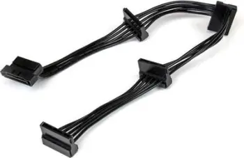 Kabllo StarTech (PYO4SATA), SATA 15-pin në SATA 15-pin x4, 0.4 m, e zezë