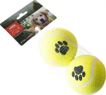 Top tenisi për qen Active Canis, 8 cm, set 2 copë, të verdhë