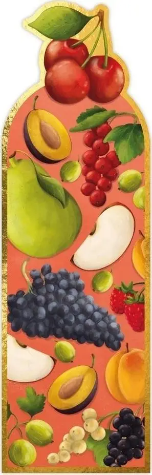 Shenjë magnetike për libra HENRY Fruits PL, dizajn fruta, ngjyrë e artë