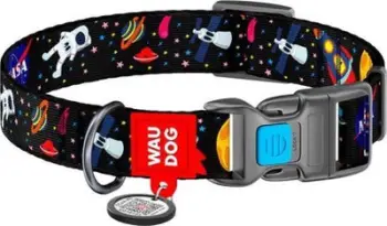 Qafore qeni WAUDOG NASA, najlon, QR Passport, plastikë Fastex, shumëngjyrëshe