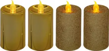 Set qirinj dekorativë LED Colorama Votive, 4 copë, 7 cm, ngjyrë ari