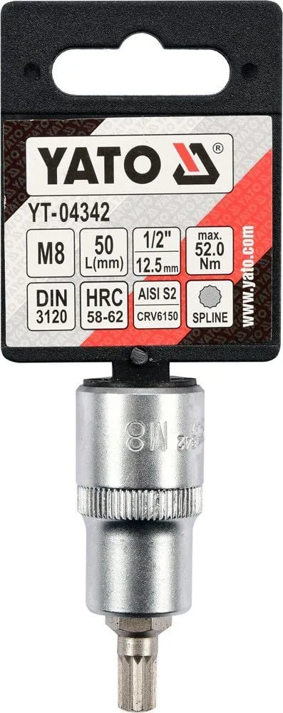 Çelës bit spline Yato YT-04342, 1/2", M8, 55mm - 3