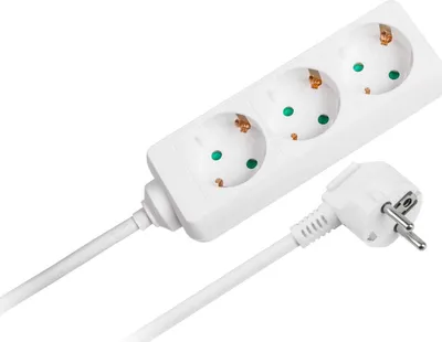 Zgjatues energjie Kemot URZ3070-3B, 3x prizë, 3m, i bardhë - 1