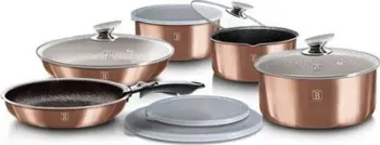 Set tenxheresh Berlinger Haus Copper Metallic Line BH-1591, veshje titani, i bakërt