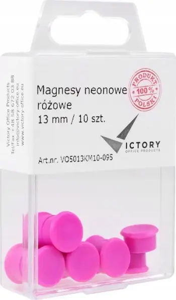 Magnete neon Victory Rowe 13mm, set 10 copë, shumëngjyrësh