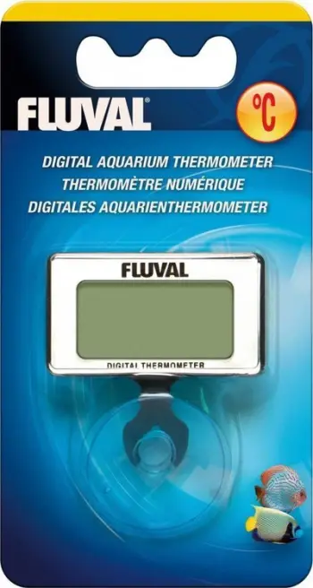 Termometër digjital për akuarium Fluval Celsius, ekran digjital, me kapëse thithëse, i zi