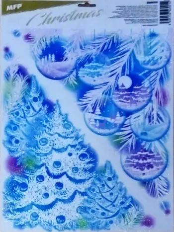 Sticker dritareje MFP Christmas Glitter VA020, 30x42cm, shumëngjyrësh