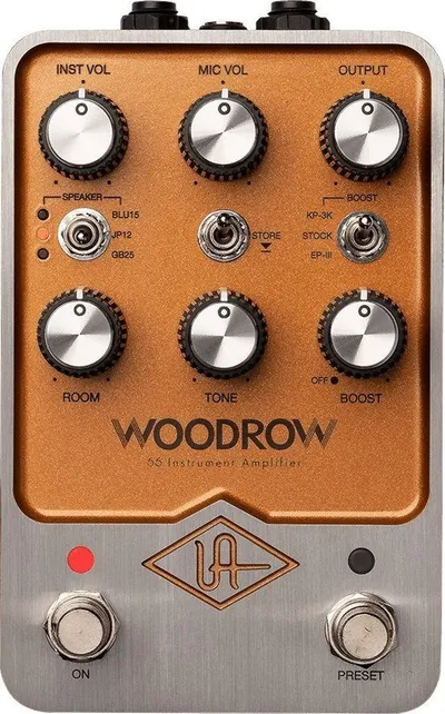 Pedal kitarë Universal Audio UAFX Woodrow '55 Instrument Amplifier, simulim amp vintage, ngjyrë druri - 1