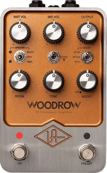 Pedal kitarë Universal Audio UAFX Woodrow '55 Instrument Amplifier, simulim amp vintage, ngjyrë druri