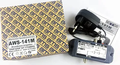Amplifikator antene AMS AWS-141M, për TV, i bardhë - 2