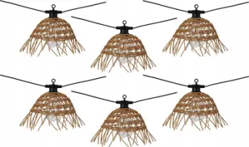 Dritë dekorative varëse Party Lights, 6 LED, 5.5m, ratan natyral