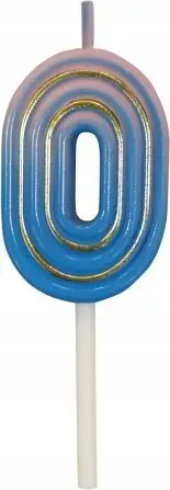 Qiri dekorativ për tortë Albi 0, formë ovale, spërkatje horizontale, blu metalike