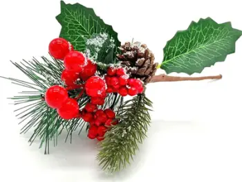 Degë dekorative Christmas DA303, 23cm, me kokrra dhe shishe pishe, shumëngjyrëshe