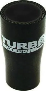 Reduktues i drejtë silikoni TurboWorks, 35-38mm, 80mm, i zi - 1