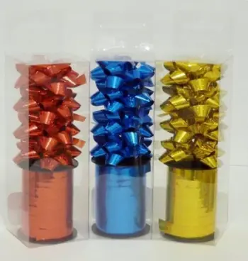 Set fjongo dhuratash Rosette With Ribbon Mix, dekorative, metalike, shumëngjyrëshe