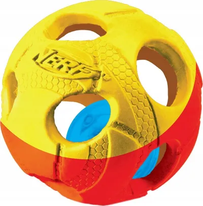 Top lodër për qen Nerf Dog LED Light Up, 6cm, portokalli kaltër - 2