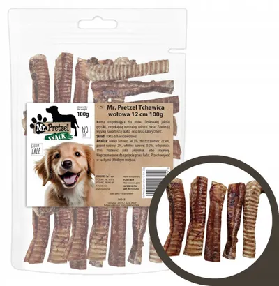 Shujtë natyrale për qen DOG TREATS, trake viçi e tharë 25cm - 1