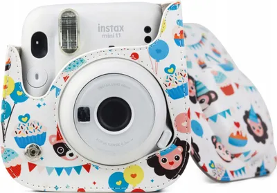 Këllëf LoveInstant për Fujifilm Instax Mini 11, dizajn Birthday, lëkurë eko, i bardhë - 3