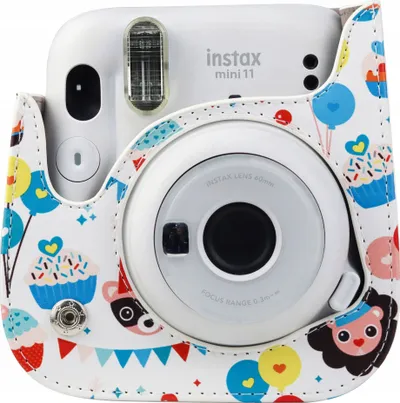 Këllëf LoveInstant për Fujifilm Instax Mini 11, dizajn Birthday, lëkurë eko, i bardhë - 4