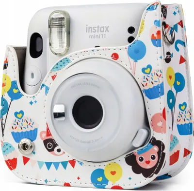 Këllëf LoveInstant për Fujifilm Instax Mini 11, dizajn Birthday, lëkurë eko, i bardhë - 5
