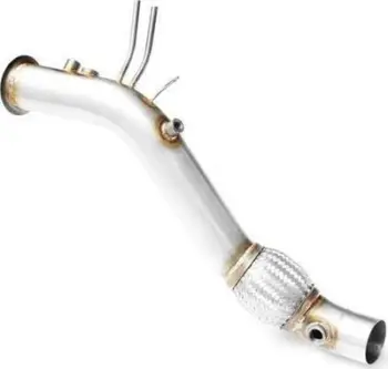 Downpipe shkarkimi BMW F25 X3 18d 20d B47, 63.5 mm, çelik inox, argjendtë