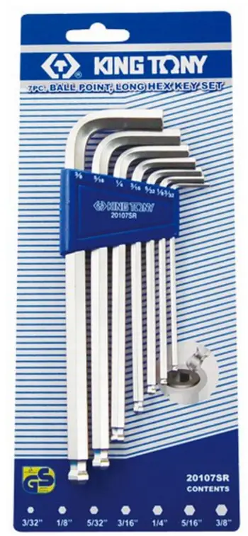 Set çelësa imbus King Tony 20208MR, 2.5-10mm, 7 copë