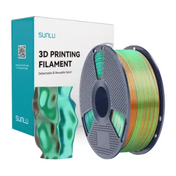 Filament 3D SUNLU Silk PLA Plus Tri-Colour, 1.75 mm, 1 kg, portokalli blu jeshile