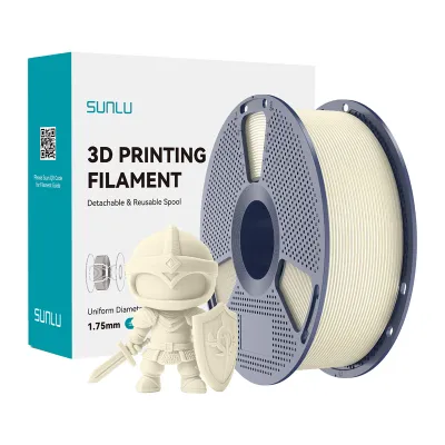 Filament 3D Sunlu PLA+, 1.75mm, 1kg, i bardhë ivory - 1
